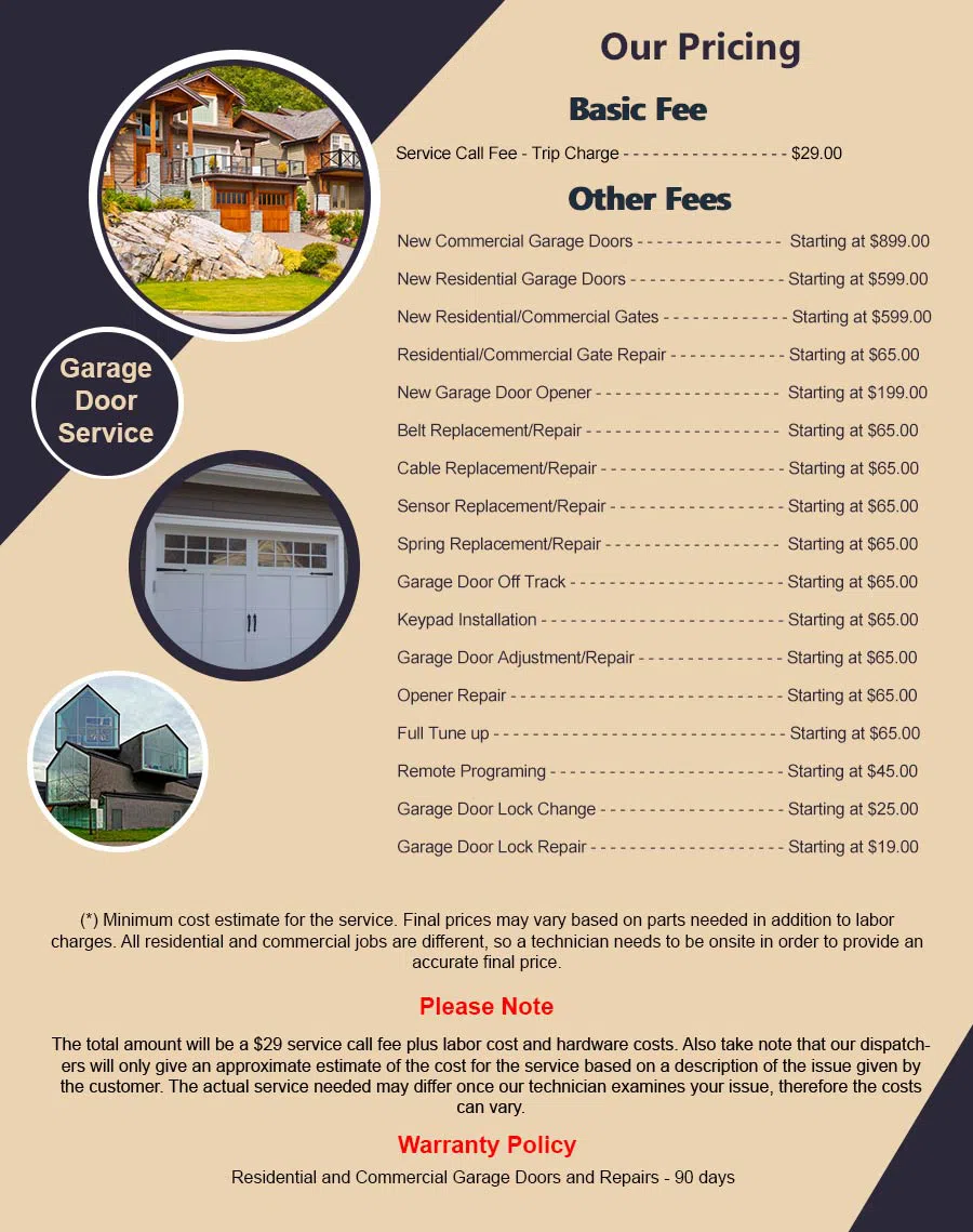 Garage Door Mobile Service Indianapolis, IN 317-558-9360